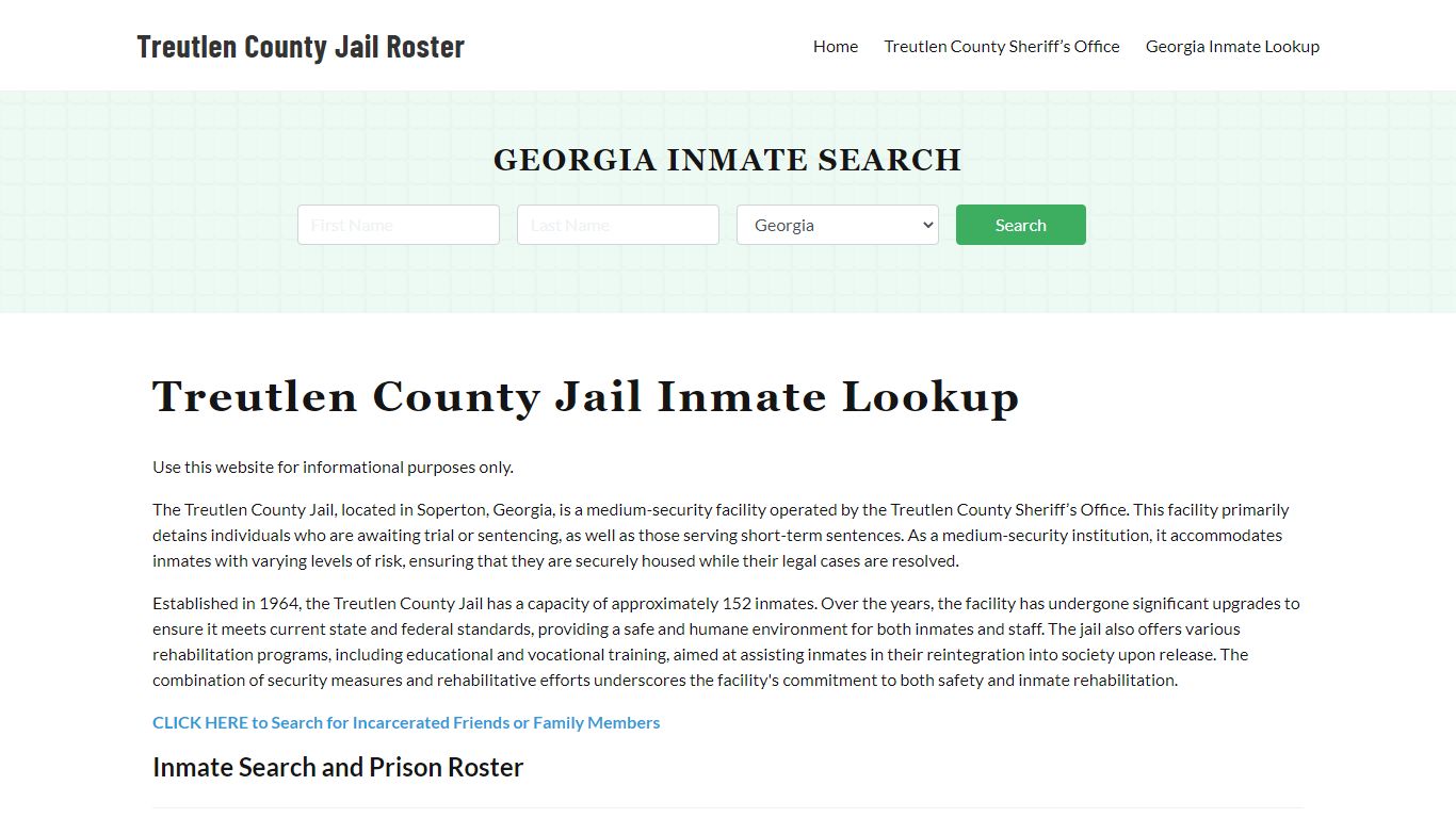 Treutlen County Jail Roster Lookup, GA, Inmate Search