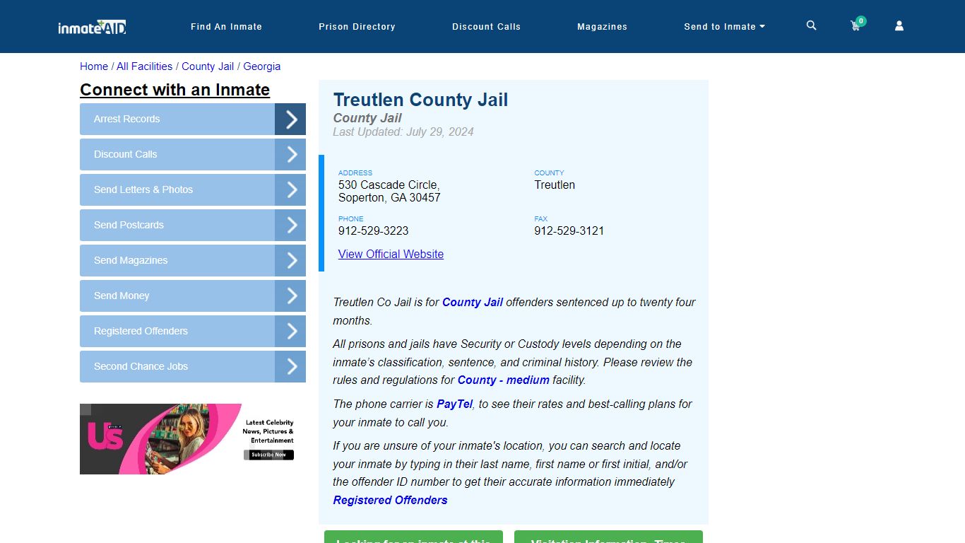 Treutlen County Jail - Inmate Locator